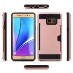 Wholesale Galaxy Note FE / Note Fan Edition / Note 7 Credit Card Armor Case (Rose Gold)
